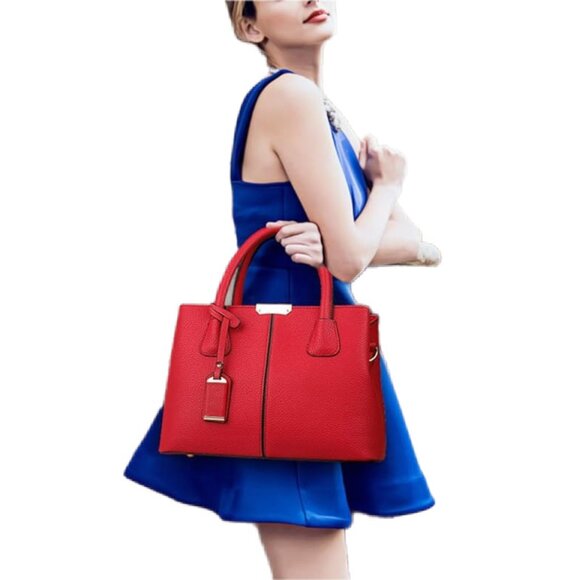 ๐ NWT Red Structured PU Leather Handbag โ Elegant & Functional free shipping - Picture 3 of 3